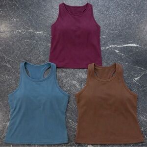 GLOWMODE Racerback Top Bundle - Burgundy, Teal and Chocolate Brown